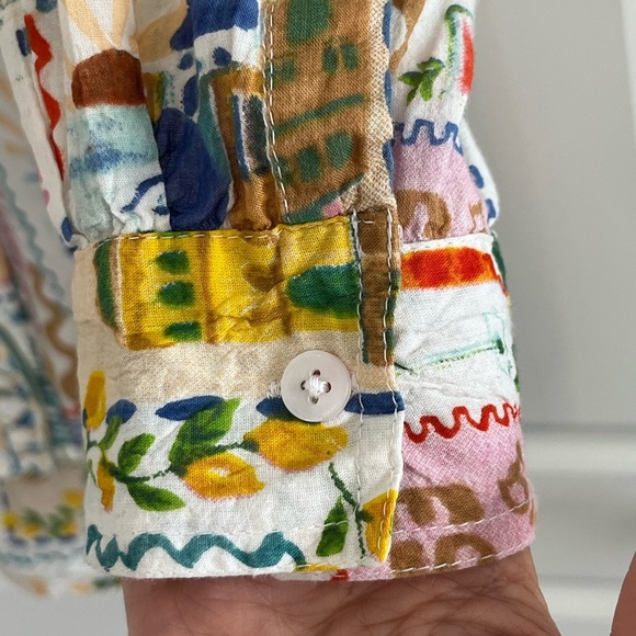 True Destinations Cotton Swim Cover Up Button Up Shirt/Dress Size XL Vacation - Picture 5 of 13